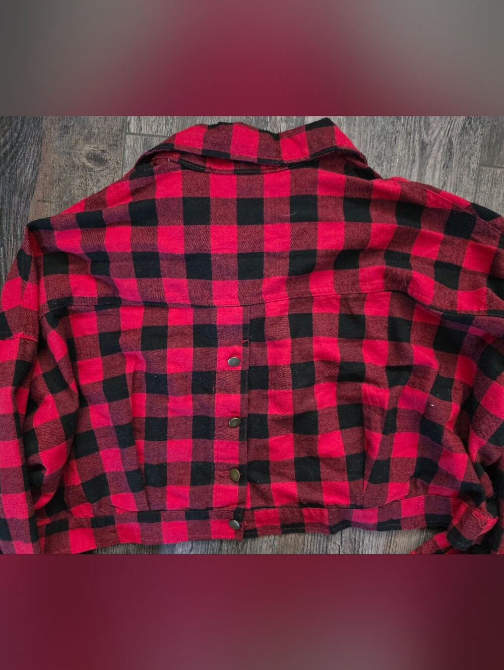 Cropped Flannel Shacket - Picture 4 of 5